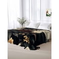 thumbnail image 5 of Vintage Black Floral King Size Flat Sheet, Wrinkleproof & Fadeproof Cooling Flat Bed Sheet Only, Spring Seasonal Botanical Blooms Breathable Soft Bedding Top Sheets 105 x 98 Inches, 5 of 8