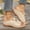 Beige, variant on Women's Wedge Heel Flip Flops, Thick Sole Spring/Summer Metal Accent Detail Comfortable Slippers with Arch Support Black 9
