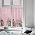 thumbnail image 4 of Pink Christmas Tree Kitchen Curtain 2 Panels Curtains 45 Inch Length, Winter Xmas Tree Snowflake Curtains Rod Pocket Curtains Window Drapes Treatment Window Cafe Curtains, 4 of 5