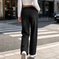 thumbnail image 3 of ClodeEU Women's Elastic Waist Wide Leg Jeans,Casual Loose Denim Pants with Pockets ,Women's S-XXL, 3 of 8
