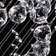 thumbnail image 3 of Lámpara colgante de cristal en espiral doble, placa de acero inoxidable cromada con cristal K9 para bar y pasillo (diámetro de 7,9 pulgadas x alto de 25,2 pulgadas), 3 of 5