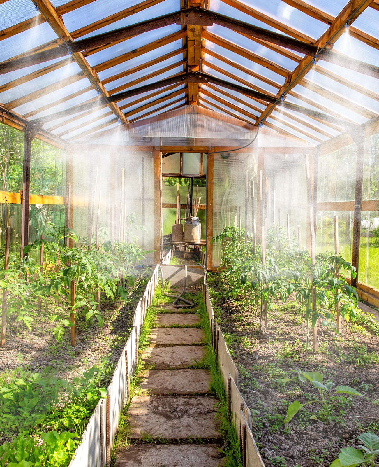 59FT Greenhouse Misting Drip Irrigation Kit with Water Timer Automatic Garden Watering System