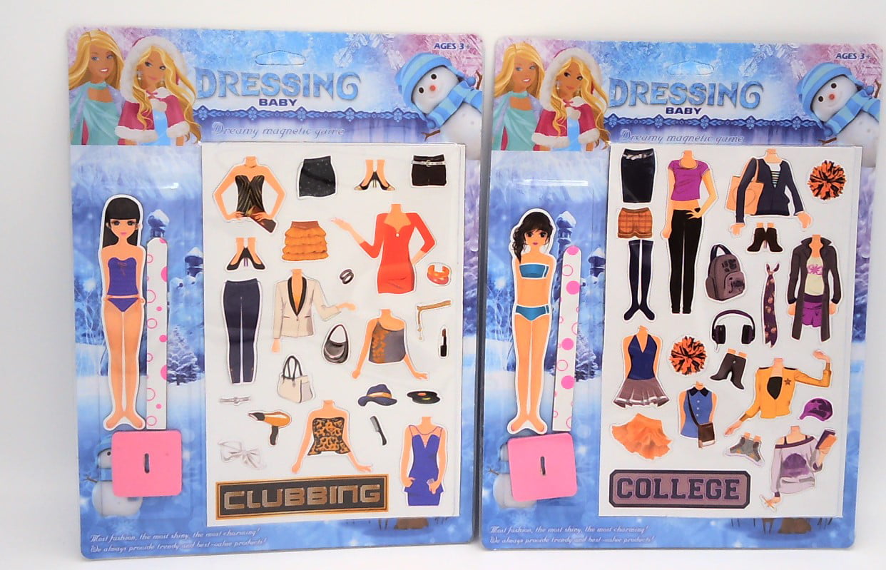 GIRL FUN TOYS College Night Out On The Town Magnetic Paper Doll Styles Will Vary
