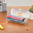 thumbnail image 7 of Plastic Pencil Box Large Capacity Pencil Boxes Clear Boxes with Snap-Tight Lid Stylish Office Supplies Storage Organizer Box Seahorse and Coral, 7 of 7