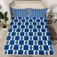 thumbnail image 2 of Feelyou Teen Santa Claus Full Size Sheets, Princess Blue Plaid Checkered Bed Sheets, Merry Christmas Sheet Sets, Breathable Home Decor, 4-Piece, 2 of 7