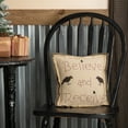 thumbnail image 2 of VHC Brands Kettle Grove Believe and Receive Pillow 12x12 Country Primitive Bedding Accessory, Tan, 2 of 3