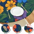 thumbnail image 4 of Pioneer Flower Floral Print Pattern Round Fitted Tablecloth with Elastic Edge,Dining Table Cover Waterproof,Outdoor Round Tablecloth for Camping,Dining,Indoor and Outdoor, 4 of 7
