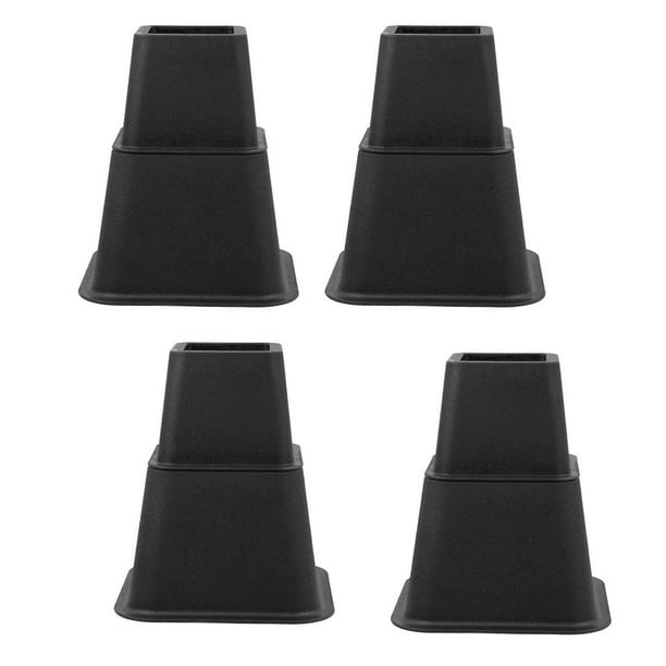 Elevadores de cama ajustables, patas resistentes, elevadores de mesa, almacenamiento debajo de la cama Negro