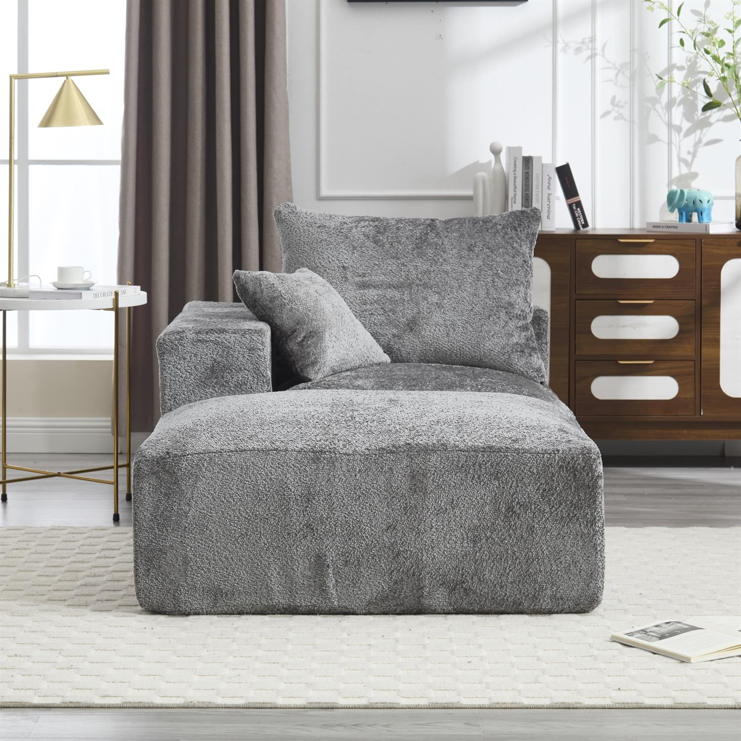 Demi Bonn 67" Memory Foam 2-Seater Sofa, Comfy Chenille Fabric Couch, No Assembly Needed, Portable Modern Deep Seat for Living Room, Bedroom, Apartment, Gray