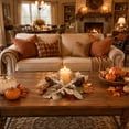 thumbnail image 5 of Bcylexb Fall Table Wreaths, 10.2" Artificial Maple Leaves Candle Ring Wreaths Halloween Thanksgiving Decorations for Table Centerpieces Party Kitchen, 5 of 6