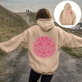 thumbnail image 2 of Xudanell Teen Girls Hoodie Coconut Tree Print Sweatshirt for Women Comfortable Loose Fit Light Sweaters for Women Khaki XL, 2 of 7