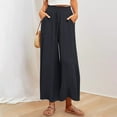 thumbnail image 6 of Simua Wide Leg Palazzo Pants Woman with Pockets High Waist Pant Adjustable Knot Loose Trousers Business Casual Work Pants, 6 of 8
