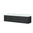 thumbnail image 4 of 80" W X 22" D Black Double Bath Vanity - White Quartz Top, Robust Wood, Speedy Close, Fully Assembled 80 In. 22 Quartz, Wood Frame, Soft, 4 of 4