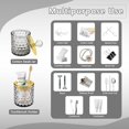 thumbnail image 3 of Bathroom Accessories Set, 5Pcs Glass Bathroom Accessories Set Complete with Grey Shower Curtain, Soap Dispenser, Toothbrush Holder, Tumbler & Cotton Jars – Bath Decor for Home, 3 of 14