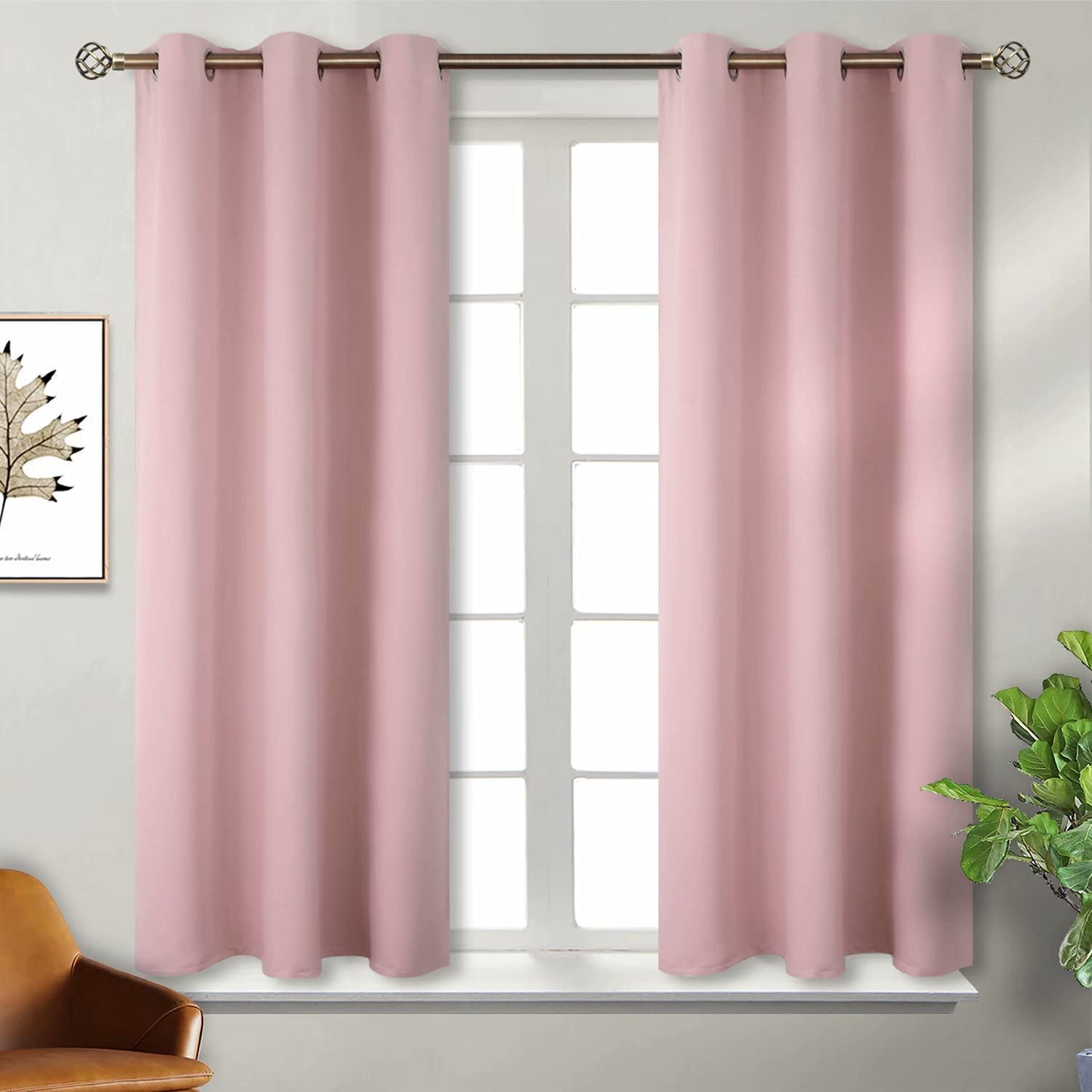 Blackout Curtains For Bedroom Grommet Thermal Insulated Room Darkening Curtains For Living Room 42 84 107 213 One Piece Walmart Com