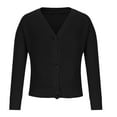 thumbnail image 4 of jsaierl Crop Cardigan Sweaters for Women Long Sleeve Open Front Sweater Casual Classic Black Sweaters for Women Cardigan Sweater Coat Top Outwear for Women, 4 of 8
