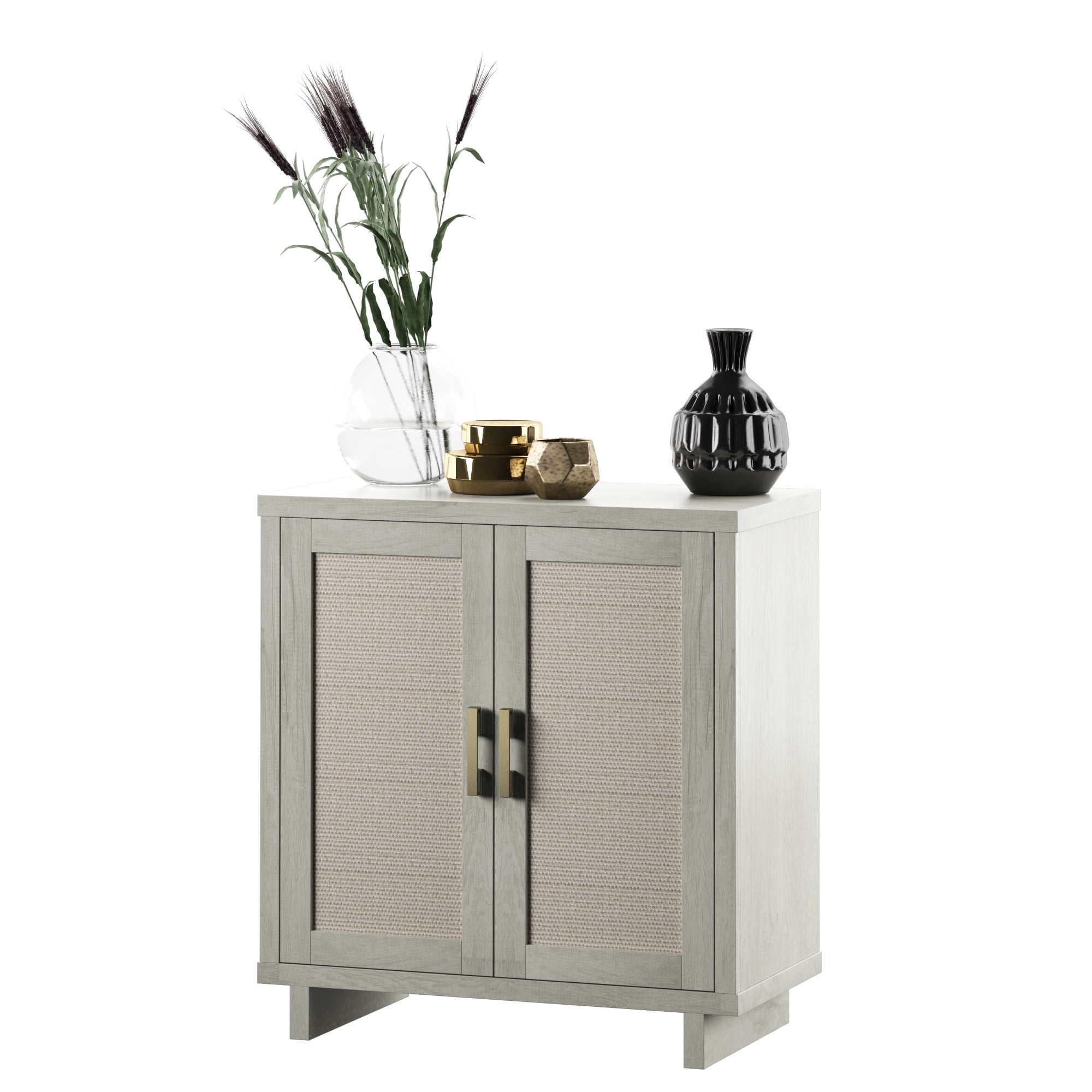 Twin Star Home Coastal 2 Door Accent Cabinet with Linen Style