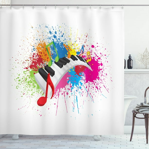 Colorful Paint Splatter Splashes, Paint Splash Shower Curtain