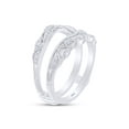 thumbnail image 3 of AFFY 0.20CT Moissanite Diamond Vintage Style Ring Guard Enhancer for Women 14K White Gold over Silver-6, 3 of 6