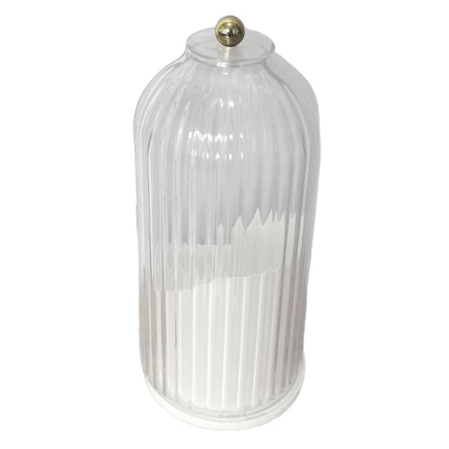 Porta brochas de maquillaje con rotación de 360 degree y tapa transparente, antideslizante y creativo. Blanco