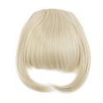 thumbnail image 5 of Benehair Clip in Fringe Hair Extensions as Humam Neat Bangs Thick Hairpiece 6" Ash Blonde Mix Bleach Blonde, 5 of 6