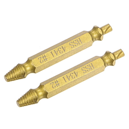 

Uxcell 2# Titanium Coated High Speed Steel 4341 Stripped Damaged Screw Extractor 2 Pack