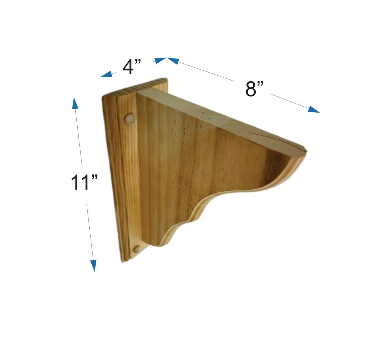 Wood Bracket 8"D x 11"L - Pack of 10 - Shelf Bracket - Granite Bracket - Curved Bracket - Traditional Wood Bracket - PineBracket…