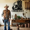 thumbnail image 3 of KAINSY Personalized Western Wall Decor Metal Signs, Rustic Cowboy Hat & Boot Silhouette, Cowboy Metal Name Sign Customized, Vintage Howdy Wall Art Gifts for Home Bedroom Speakeasy Decor Color05, 3 of 7