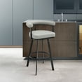 thumbnail image 3 of Armen Living Nolagam 26" Metal & Faux Leather Counter Stool in Black/Light Gray, 3 of 7