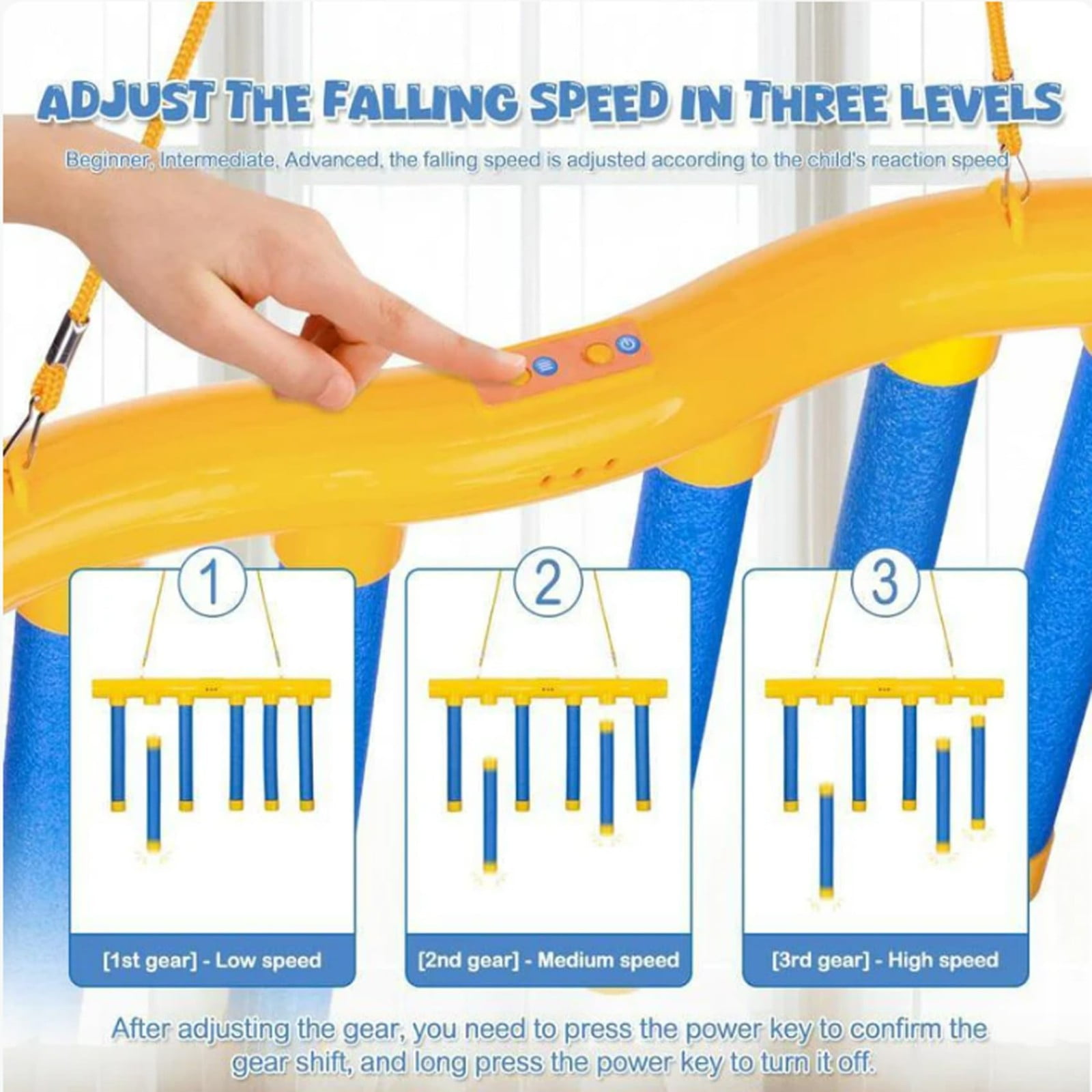 Reflex Game,Reflex Drop Sticks Challenge Game with Remote, Hand Eye Coordination Training Reaction Training,3-Speed Reflective Drop Stick Game, Hand-Eye Coordination Catching Sticks for All Age