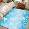 thumbnail image 4 of 3'x5' Rug for Living Room Bedroom, Blue Ombre Coastal Washable Area Rugs Non-Slip Carpet Mats, Sea Nautical Summer Beach Starfish Coral Indoor Low Pile Area Rug Runner for Kitchen, Mudroom, 4 of 8