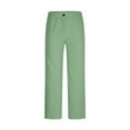 thumbnail image 4 of USNSM Mens Summer Cotton Linen Pants Solid Color Pocket Drawstring Wide Leg Pants Elastic Waist Casual Jogger Yoga Pants Green S, 4 of 6