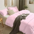 thumbnail image 3 of D.N.G. BEDDINGS 3 Piece Boho Chic Pom Pom Comforter, All Season Down Alternative Bedding Comforter with 2 Pillow Shams (Full/Queen Size, Light Pink) 800 Thread Count, Egyptian Cotton., 3 of 6