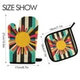thumbnail image 2 of Yayeee Oven Mitts and Pot Holder Set of 2 Heat Resistant Kitchen Gloves Baking Hot Pad, Geometric Sun, 2 of 5
