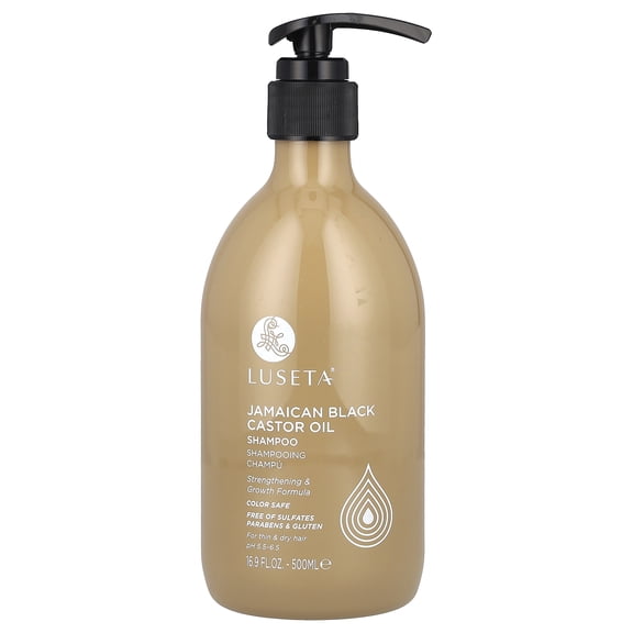 Luseta Jamaican Black Castor Oil Strengthening & Growth Shampoo for Thin & Dry Hair - Sulfate Free Paraben Free Color Safe