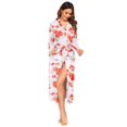 thumbnail image 2 of Ekouaer Women Kimono Robes Full Length Knit Bathrobe Lightweight Soft Sleepwear V-neck Casual Ladies Loungewear, 2 of 6
