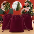 thumbnail image 3 of Summercome Mini Gift Bags, Velvet Drawstring Bags for Christmas Wedding Gift Bags Velvet Cloth Jewelry Pouches (2.75” x 3.54” , Red), 3 of 8