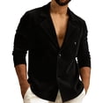 thumbnail image 4 of ZVNAΖH Men's Corduroy Blazer Jacket, Two-Button Notch Lapel Casual Sport Coat with Buttoned Chest Pocket, Long Sleeve Relaxed Outerwear, S-3XL, 4 of 9