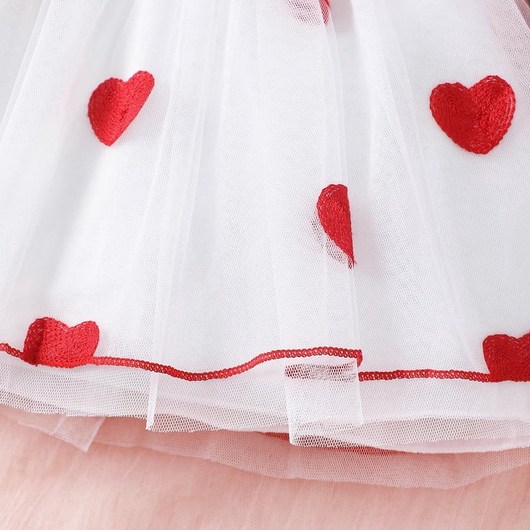 Girls' Dresses Love Heart Print Girls Tulle Dress Toddler Valentines  Birthday Girl Dress for Girl 12-18 Months - Walmart.com