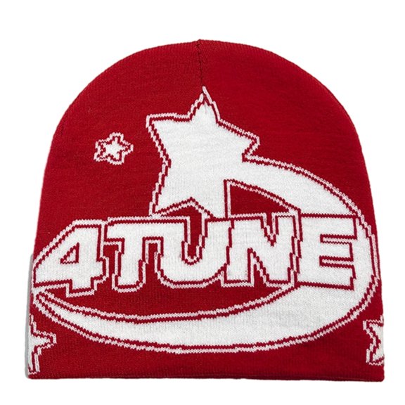 Teens Winter Beanie Elastic Windproof Hat with Jacquard Letter Ear Protector Hat Winter Cycling Skiing Hiking Supplies