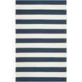 thumbnail image 2 of SAFAVIEH Montauk Saranna Striped Cotton Area Rug, Navy/Ivory, 4' x 4' Square, 2 of 10