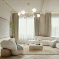 thumbnail image 4 of UHG 6-Light Sputnik Chandelier with Milk Glass Shades, Gold Flush Mount Ceiling Light Fixture for Living&Dining Room Bedroom, Modern Farmhouse Pendant Lighting for Kitchen Island Hallway, 4 of 6
