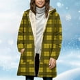 thumbnail image 4 of ZUKMRJPC Womens Full Zip Hoodies Long Sleeve Fashion Vintage Plaid Hooded Sweatshirt Winter Warm Thickened Long Outwear with Pocket, 4 of 5