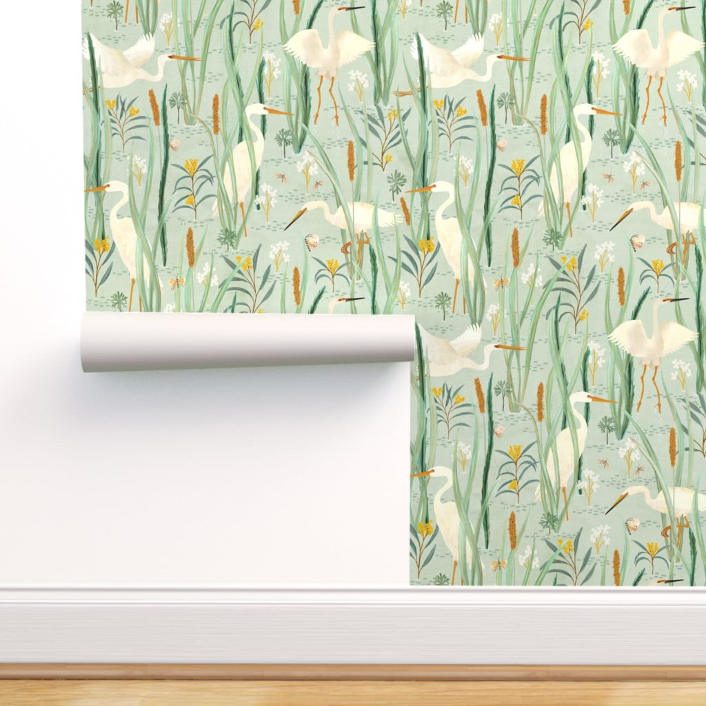 Traditional Wallpaper Birds Billabong Bird Butterfly Plants Walmart Com