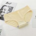 thumbnail image 2 of Ropa interior de mujer Calzoncillos de algodón transpirable Bragas de cintura media sin costuras de color sólido, Beige, XXL 3 piezas kenally AP001143-20B*3, 2 of 7