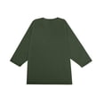 thumbnail image 6 of Men's Long Sleeve Round Neck Raglan Three Quarter Sleeve T-Shirt Top for Spring Fall Casual Style,Dark Green,3XL, 6 of 8