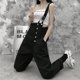 thumbnail image 3 of Denim Overall With One-shoulder With Pocketed Jeans Jumpsuits Suitable For Women Girls TeensWhite2XL, 3 of 5
