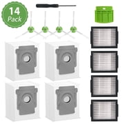 AzulHome 14pack Replacement Parts for iRobot I & J Series, Combo i5, j5 Series iRobot Vacuum 4 Side Brushes & 4 HEPA Filter & 4 Dust Bags, 1 Dust Port Baffle