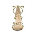 thumbnail image 6 of BLISSFUL STEP Women's Open Toe Strappy Straps Prom Stiletto Heels Sandals Gold 6, 6 of 8