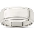 thumbnail image 1 of Sterling Silver Ss 8mm Flat With Step Edge Size 5 Band Made In United States qwfe080-5, 1 of 5